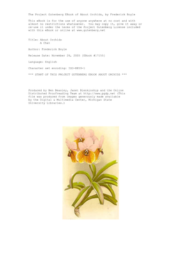 The Project Gutenberg Ebook of About Orchids, by Frederick Boyle