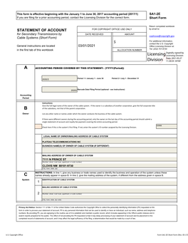 Licensing Division for the Correct Form