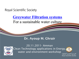 Greywater Filtration Systems for a Sustainable Water Culture