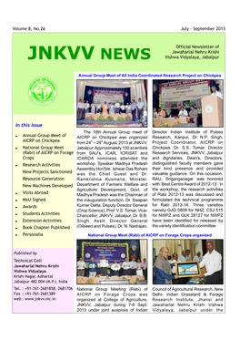 JNKVV NEWS Vishwa Vidyalaya, Jabalpur