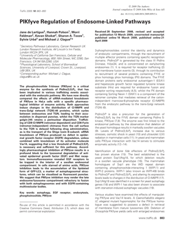 Pikfyve Regulation of Endosome-Linked Pathways