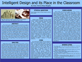 Intelligent Design and Its Place in the Classroom by Victor Trinh & Micky Mezgebu