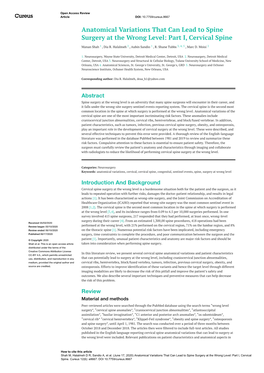 Part I, Cervical Spine