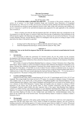 Haryana Government Town and Country Planning Department Notification