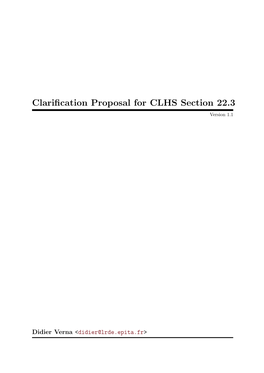 Clarification Proposal for CLHS Section 22.3 Version 1.1