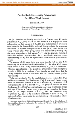 On the Kazhdan-Lusztig Polynomials for Affine Weyl Groups