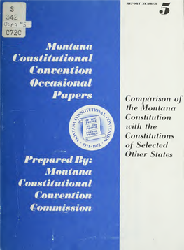 Comparison of the Montana Constitution with the Constitutions of Selected Other States