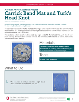 Carrick Bend Mat and Turk's Head Knot