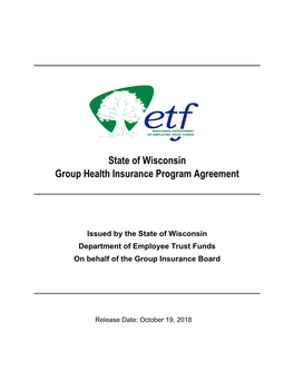 State of Wisconsin Group Health Insurance Program Agreement