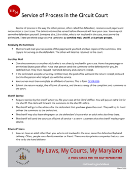 Service of Process in the Circuit Court