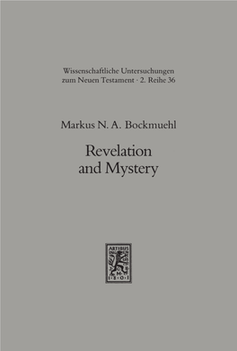 Revelation and Mystery in Ancient Judaism and Pauline Christianity