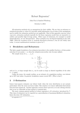 Robust Regression∗