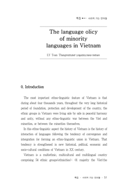 The Language Olicy of Minority Languages in Vietnam
