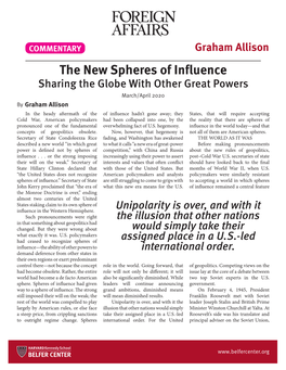 The New Spheres of Influence