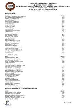 Companhia Carris Porto-Alegrense Concurso