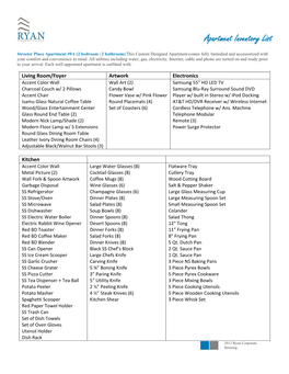 Apartment Inventory List