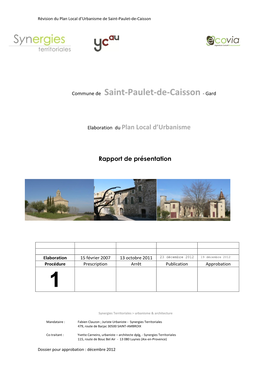 Rapport De Presentation