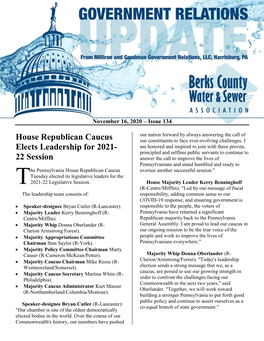 House Republican Caucus Elects Leadership For