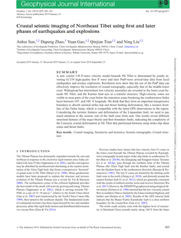 Crustal Seismic Imaging of Northeast Tibet Using First and Later Phases Of