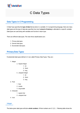 C Data Types