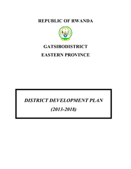 Eastern Province Gatsibo District Development Plan 2013/2014-2017/2018