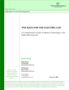 The Race for the Electric Car