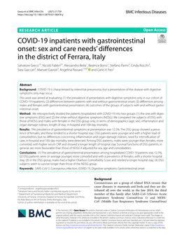 COVID-19 Inpatients with Gastrointestinal Onset
