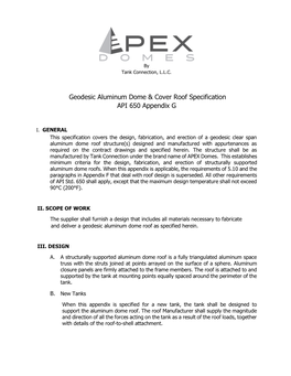 Geodome Roof Specification