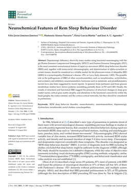 Neurochemical Features of Rem Sleep Behaviour Disorder