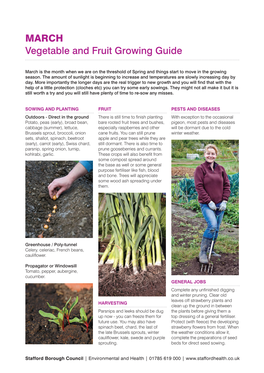 MARCH Vegetable and Fruit Growing Guide