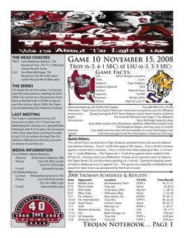 Game 10 November 15, 2008