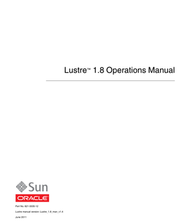 Lustre 1.8 Operations Manual