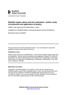 Reliable Irogane Alloys and Niiro Patination—Further Study Of