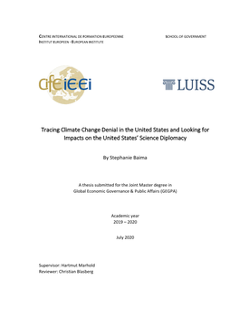 Tracing Climate Change Denial in the United States and Looking for Impacts on the United States’ Science Diplomacy