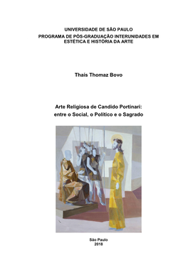 Thaís Thomaz Bovo Arte Religiosa De Candido Portinari