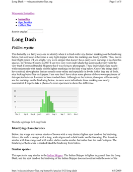 Long Dash — Wisconsinbutterflies.Org Page 1 of 5