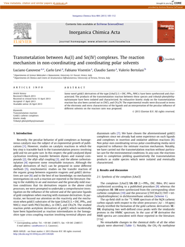 Transmetalation Between Au(I) and Sn(IV) Complexes