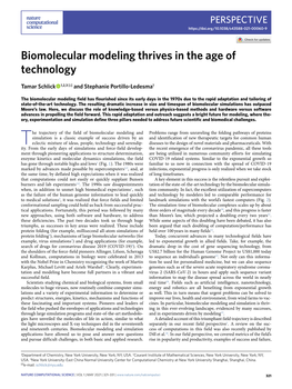 Biomolecular Modeling Thrives in the Age of Technology