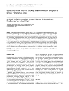 General Herbivore Outbreak Following an El Ni˜No-Related Drought in A