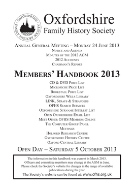 Oxfordshire Family History Society