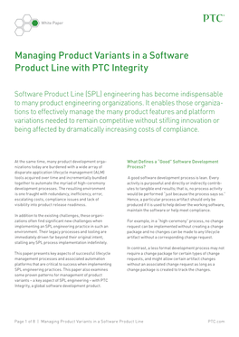 Managing Product Variants in a Software Product Line with PTC Integrity