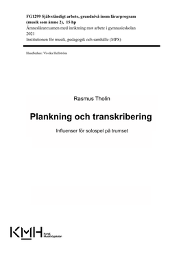 Plankning Och Transkribering