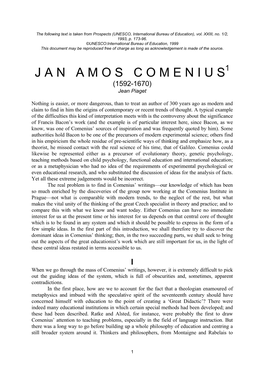 Jan Amos Comenius