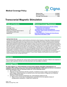 Transcranial Magnetic Stimulation