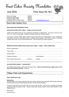 East Coker Society Newsletter October 2010