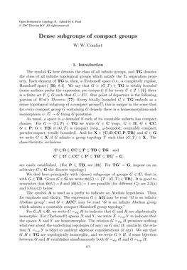 Dense Subgroups of Compact Groups