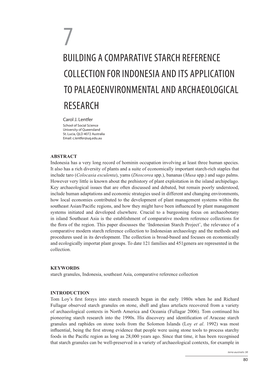 Building a Comparative Starch Reference Collection