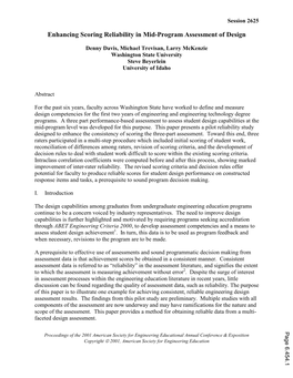 Enhancing Scoring Reliability in Mid Program Assessment of Design