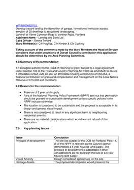 WP/18/00662/FUL Develop Vacant Land by the Demolition of Garage, Formation of Vehicular Access, Erection of 25 Dwellings & Associated Landscaping