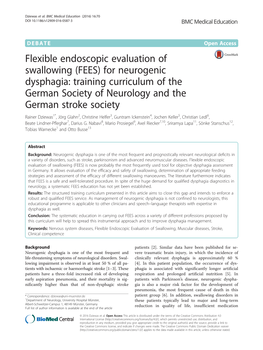 Flexible Endoscopic Evaluation of Swallowing